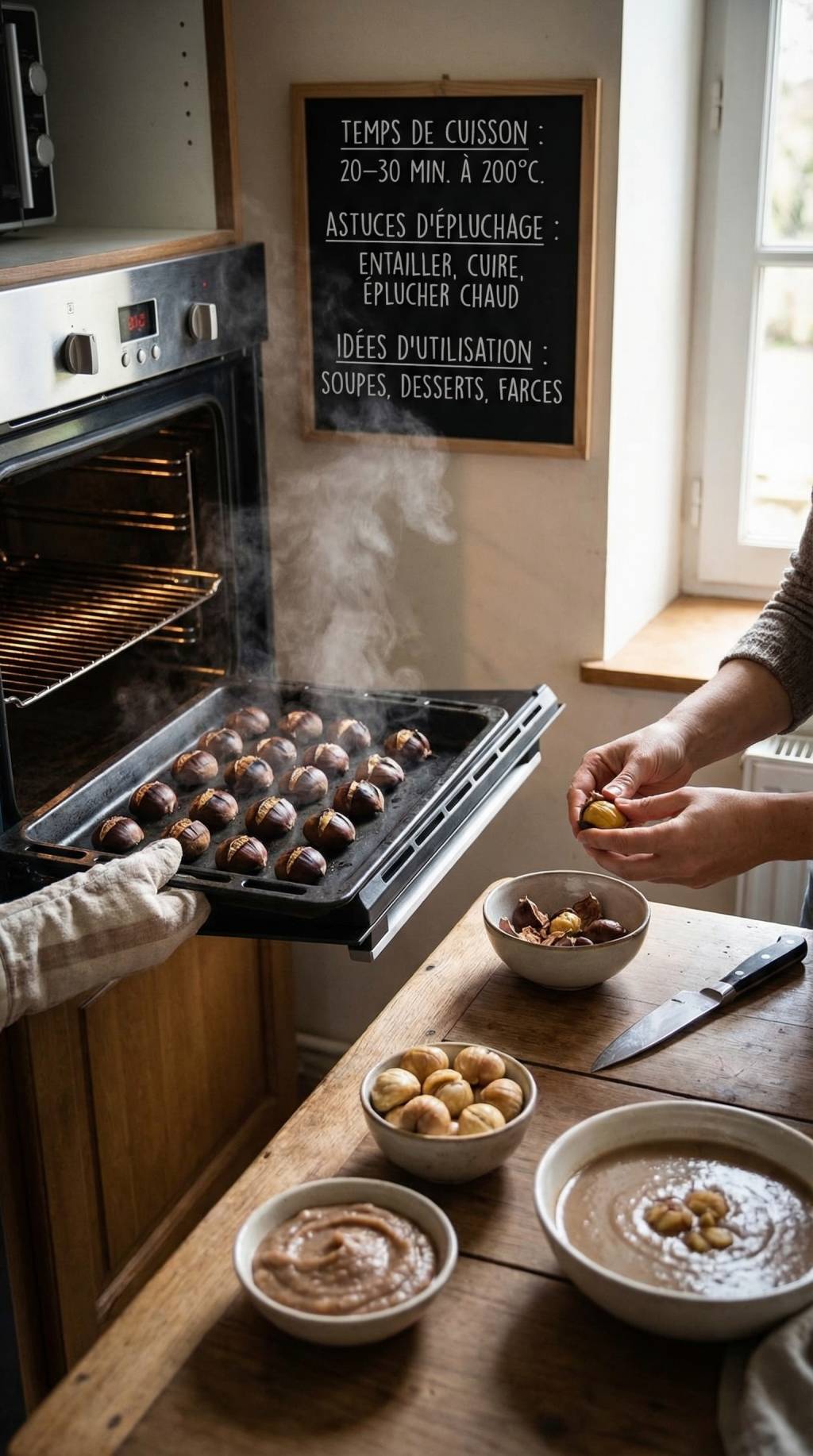 Comment préparer des châtaignes au four : temps de cuisson, astuces d’épluchage et idées d’utilisation