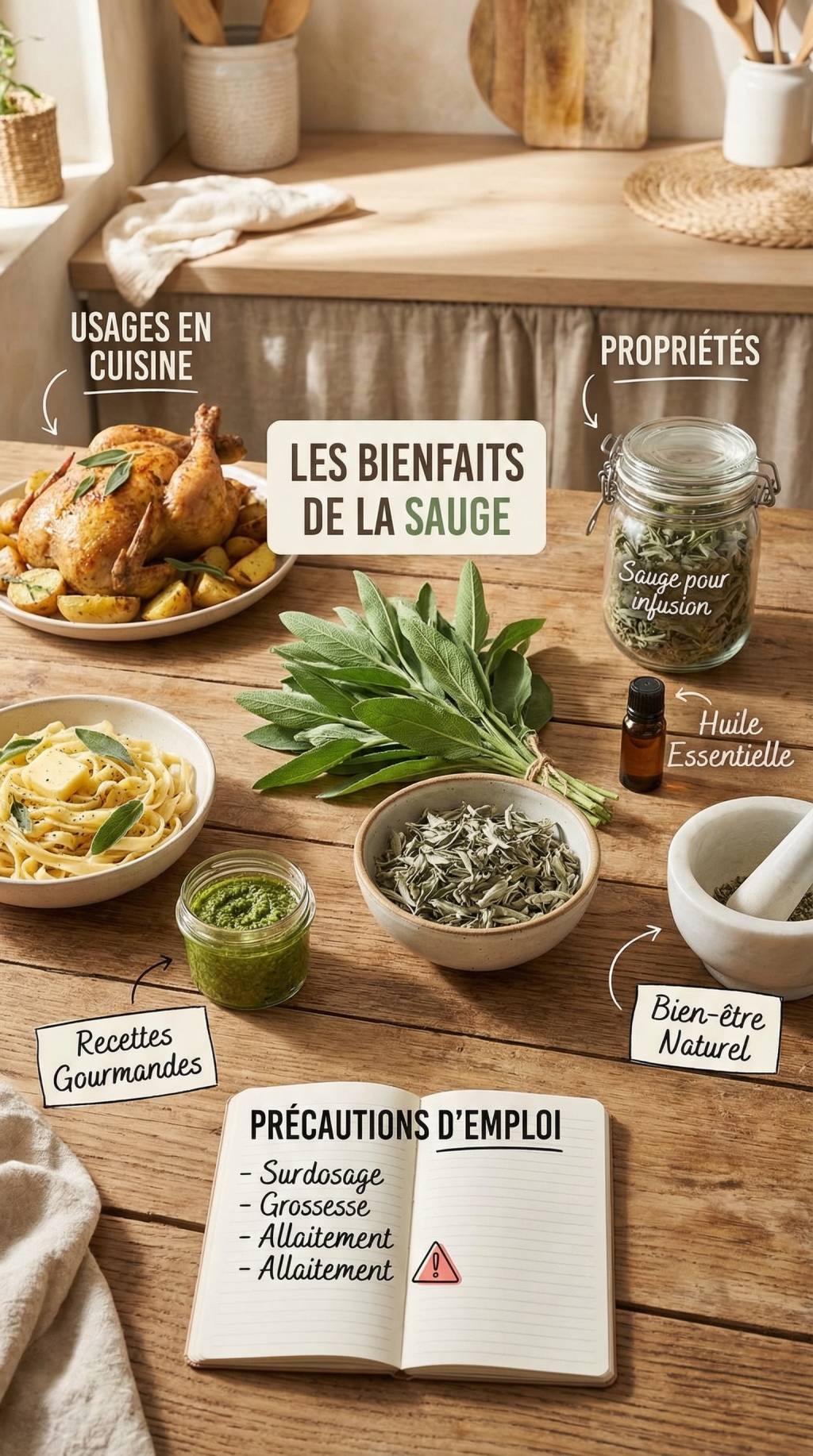 Les bienfaits de la sauge : usages en cuisine, propriétés et précautions d’emploi