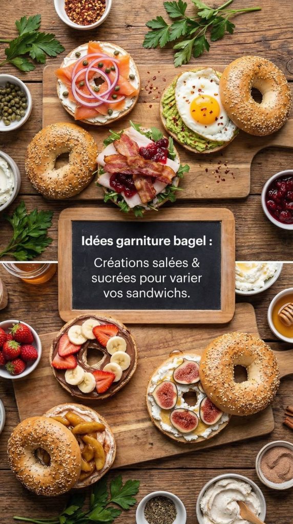 Idee garniture bagel : suggestions créatives salées et sucrées pour varier vos sandwichs