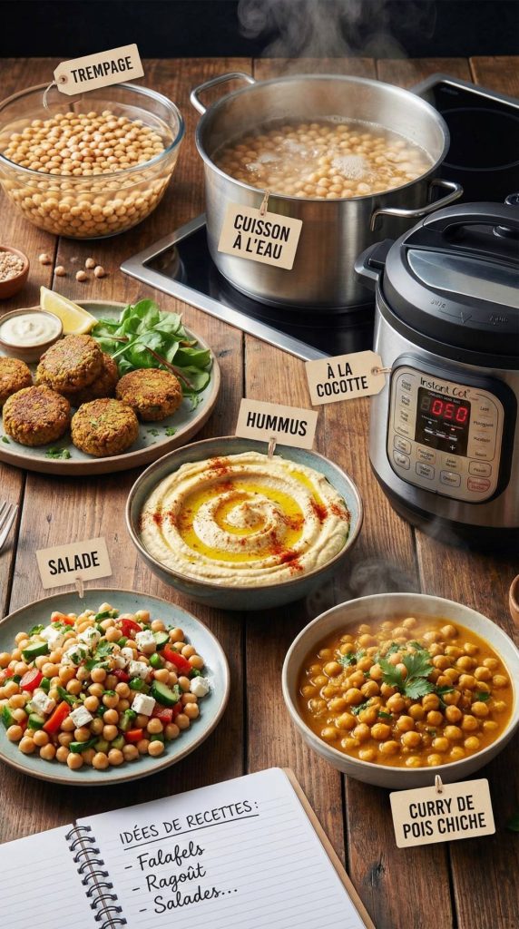 Comment cuire des pois chiche : trempage, cuisson à l’eau, à la cocotte et idées de recettes