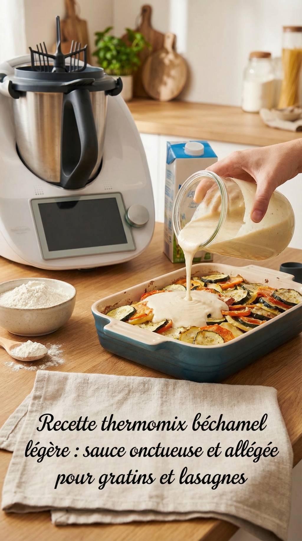 Recette thermomix bechamel légère : sauce onctueuse et allégée pour gratins et lasagnes