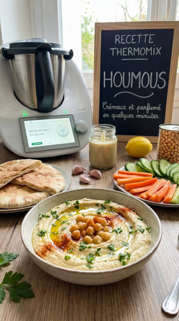 Recette thermomix houmous : réaliser un houmous crémeux et parfumé en quelques minutes